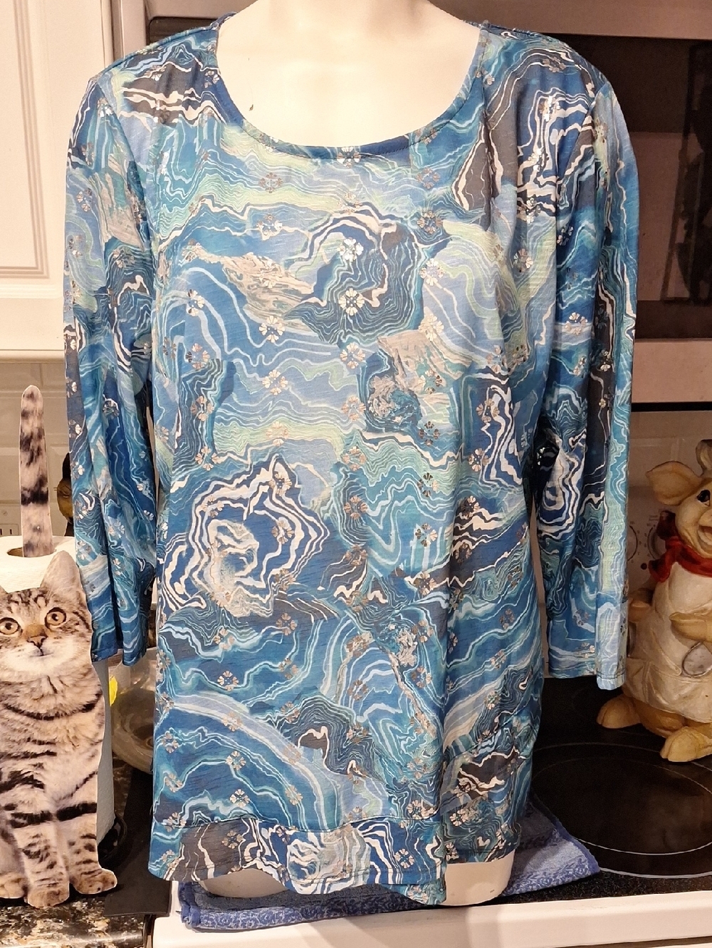 d Ruby Rd. Favorites Stretch 3/4 Sleeve Top XL